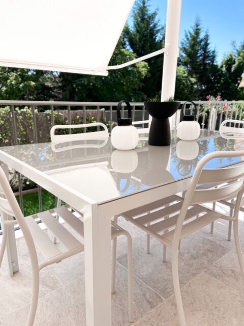 Garden Dining Table 160 X 90 Cm Grey Catania