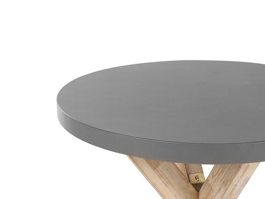 4 Seater Concrete Garden Dining Set Round Table Grey Olbia/taranto