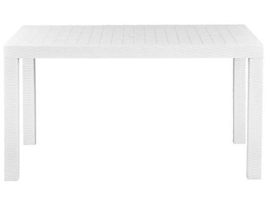 Garden Dining Table 140 X 80 Cm White Fossano