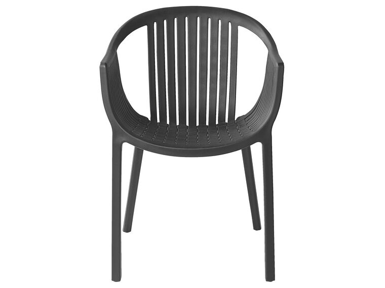 Set of 4 Garden Chairs Black Napoli