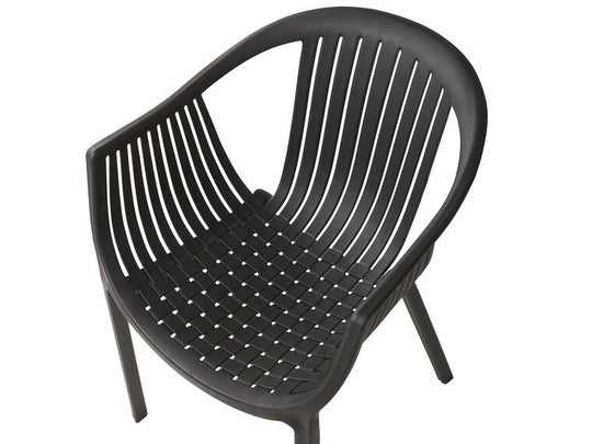 Set of 4 Garden Chairs Black Napoli