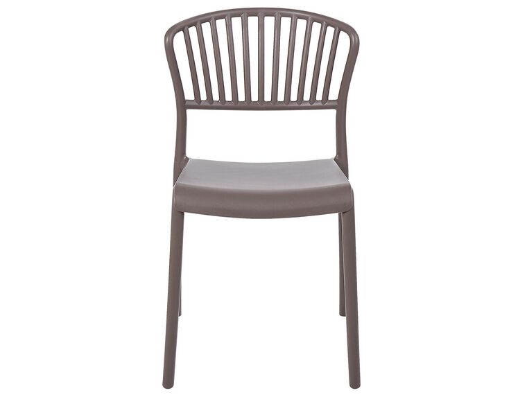 Set of 4 Plastic Dining Chairs Taupe Gela