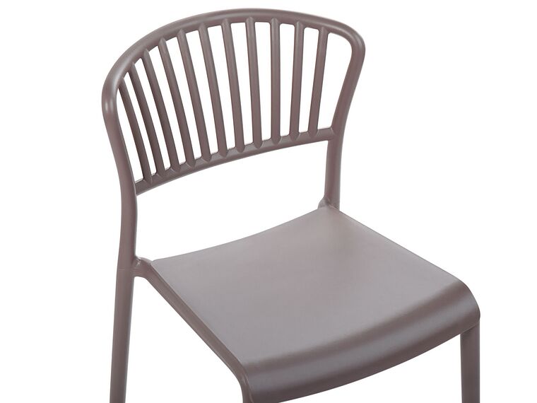 Set of 4 Plastic Dining Chairs Taupe Gela