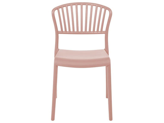 Set of 4 Plastic Dining Chairs Pink Gela