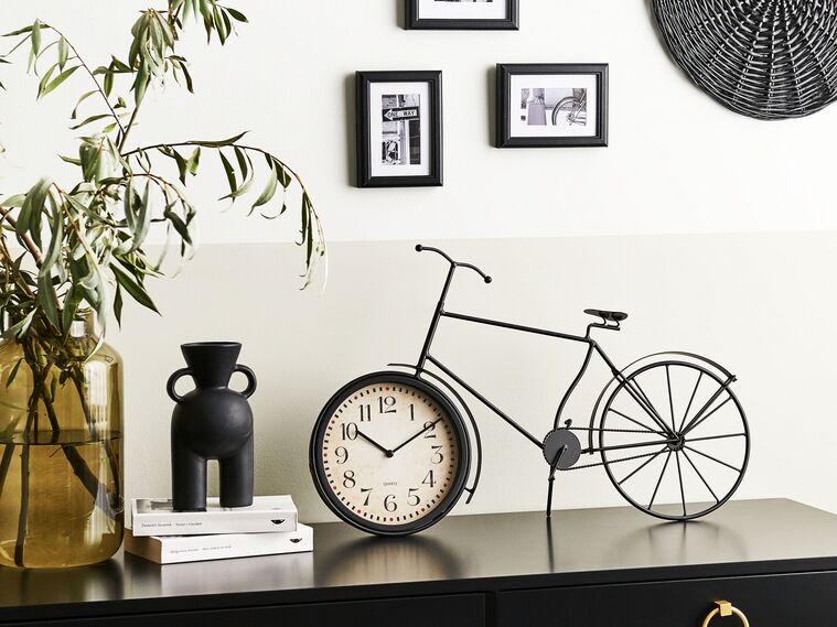 Table Clock Bicycle Black Lillo