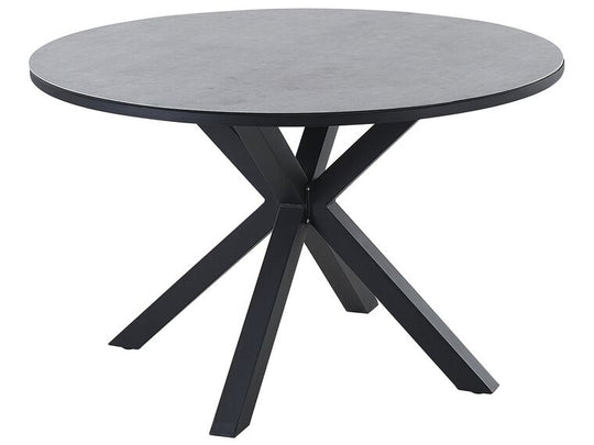 Round Garden Dining Table ⌀120 Cm Grey With Black Maletto