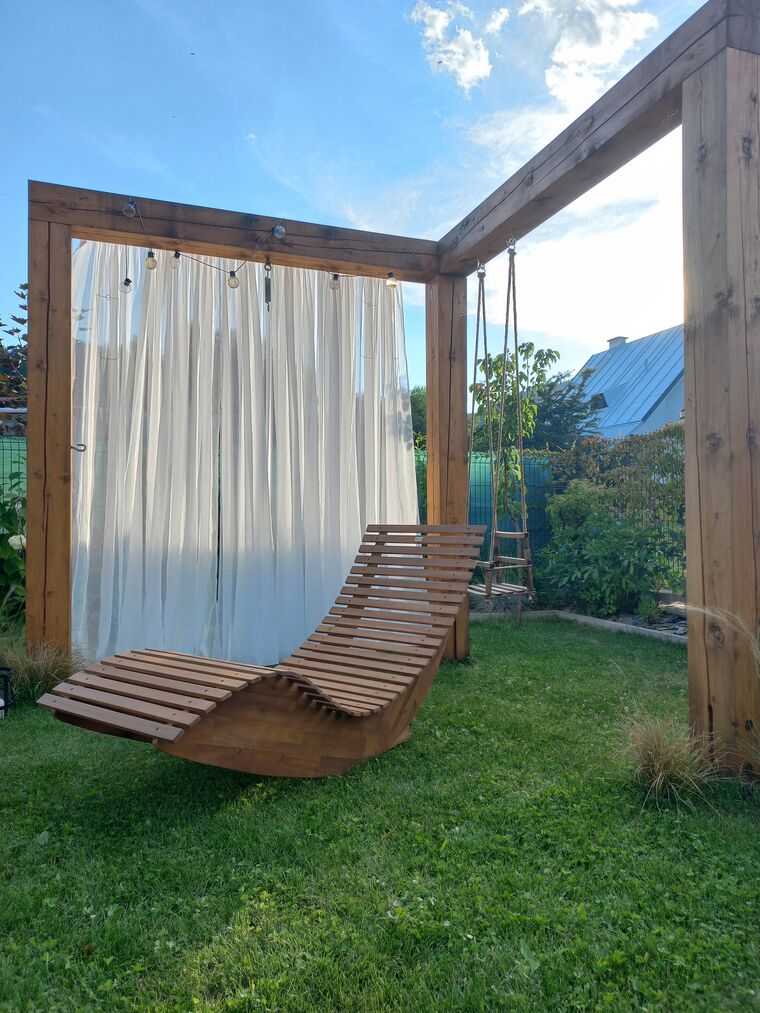 Wooden Garden Sun Lounger Brescia