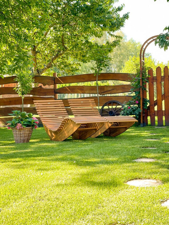 Wooden Garden Sun Lounger Brescia