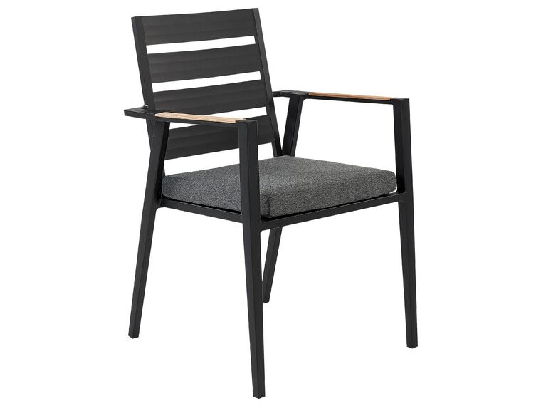 Set of 6 Garden Chairs Black Taviano
