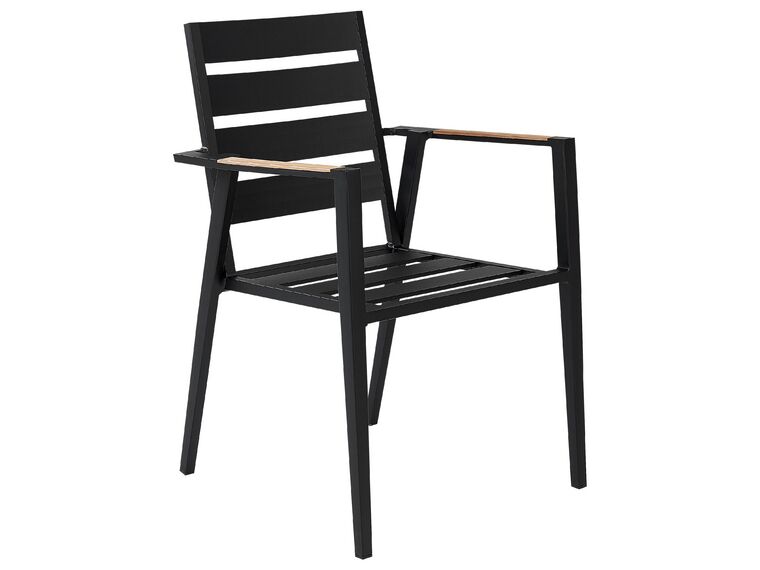 Set of 6 Garden Chairs Black Taviano