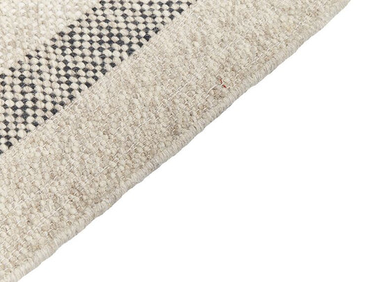 Wool Area Rug 160 x 230 cm Off-White and Black Tacettin