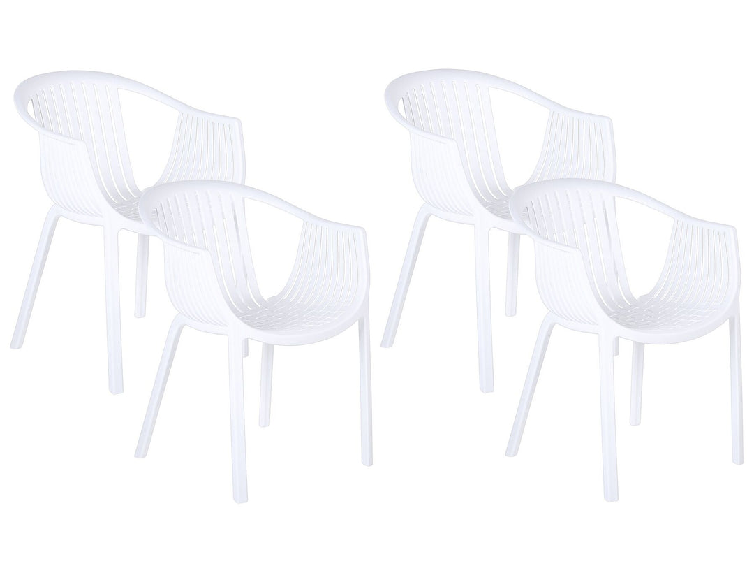 Set of 4 Garden Chairs White Napoli