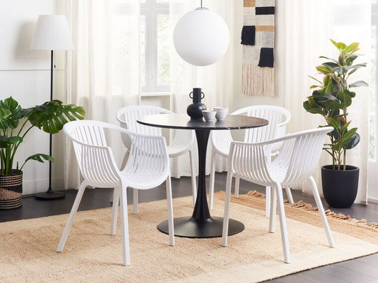 Set of 4 Garden Chairs White Napoli