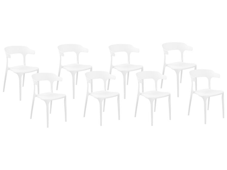 Set of 8 Dining Chairs White Gubbio