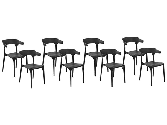 Set of 8 Dining Chairs Black Gubbio