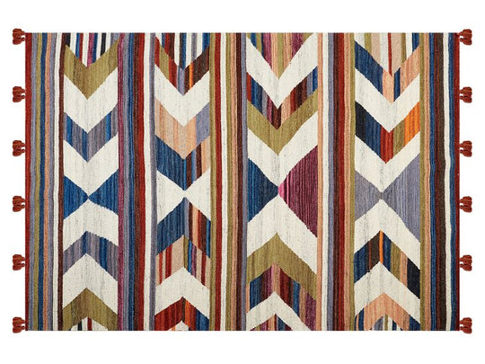 Wool Kilim Area Rug 140 x 200 cm Multicolour Mrgashat