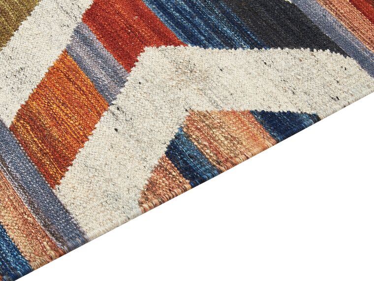 Wool Kilim Area Rug 140 x 200 cm Multicolour Mrgashat