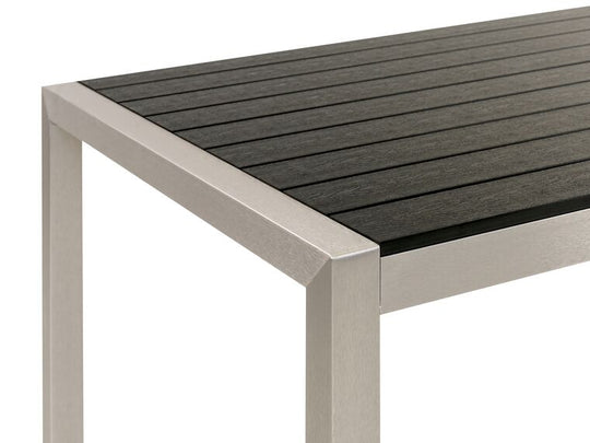 Aluminium Garden Table 180 X 90 Cm Black And Silver Vernio