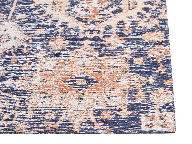 Cotton Area Rug 140 x 200 cm Blue and Red Kurin