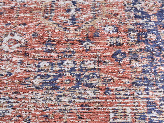 Cotton Area Rug 140 x 200 cm Red and Blue Kurin