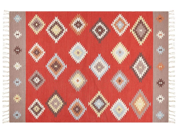 Cotton Kilim Area Rug 160 x 230 cm Multicolour Lorut