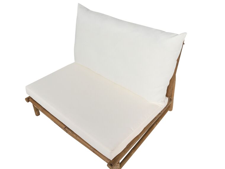 Set of 2 Bamboo Chairs Light Wood and White Todi