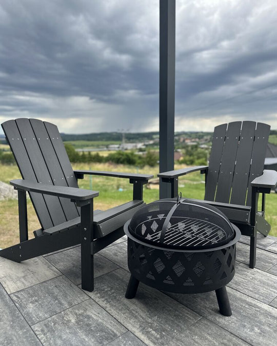 Garden Chair Dark Grey Adirondack