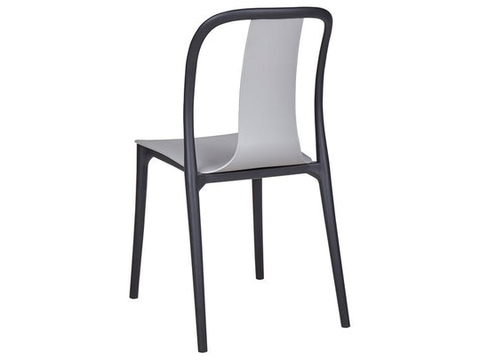 Set of 4 Garden Chairs Grey and Black Spezia