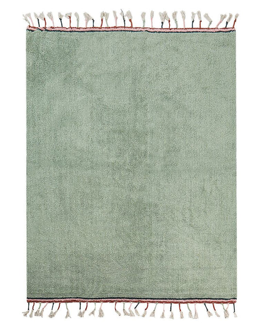 Cotton Area Rug 140 x 200 cm Green Caparali