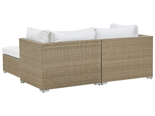 2 Seater PE Rattan Modular Garden Lounge Set Brown Noto