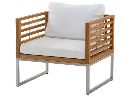 4 Seater Acacia Wood Garden Sofa Set White Bermudo