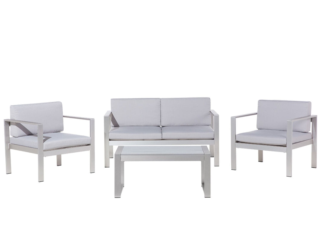 4 Seater Aluminium Garden Sofa Set Grey Salerno