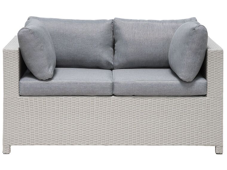 4 Seater PE Rattan Garden Sofa Set Grey Milano