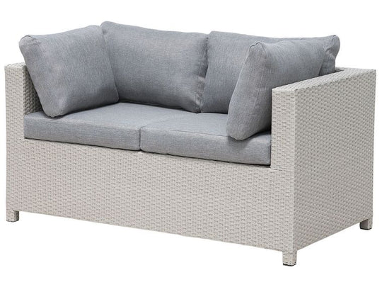 4 Seater PE Rattan Garden Sofa Set Grey Milano