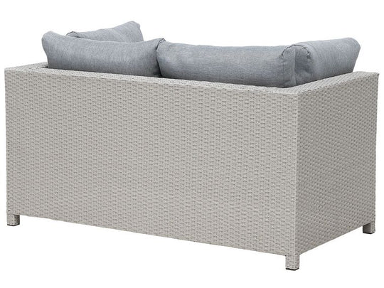 4 Seater PE Rattan Garden Sofa Set Grey Milano