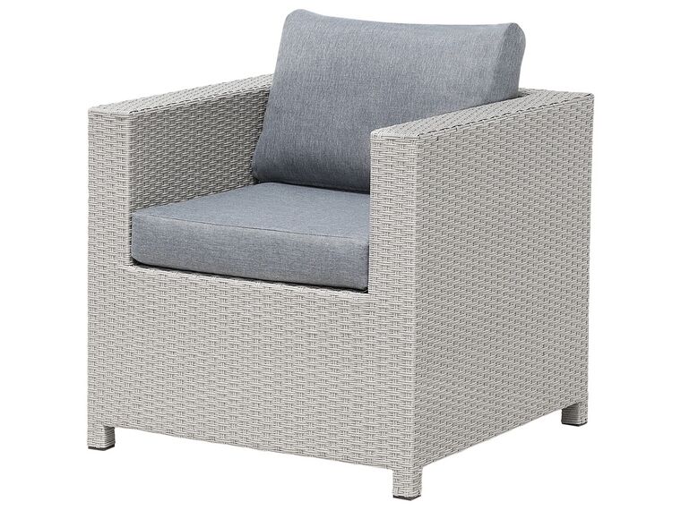 4 Seater PE Rattan Garden Sofa Set Grey Milano