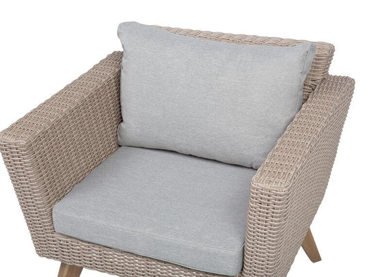 5 Seater PE Rattan Garden Sofa Set Grey Vittoria XL