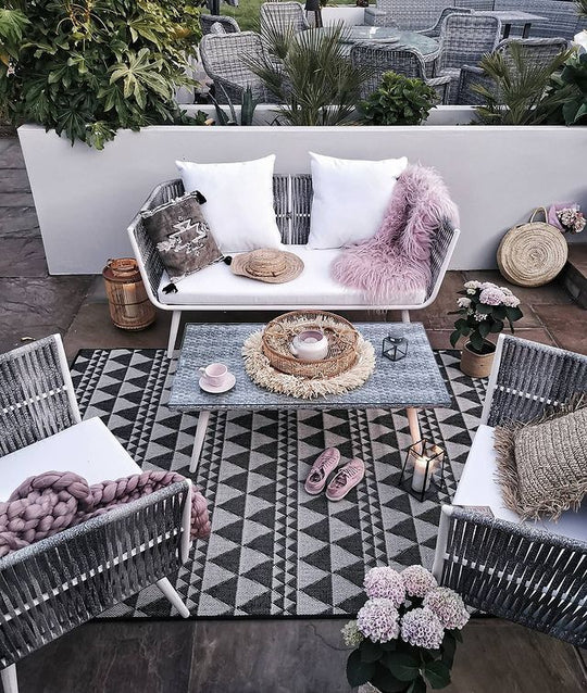 4 Seater PE Rattan Garden Sofa Set Off-White Ragusa