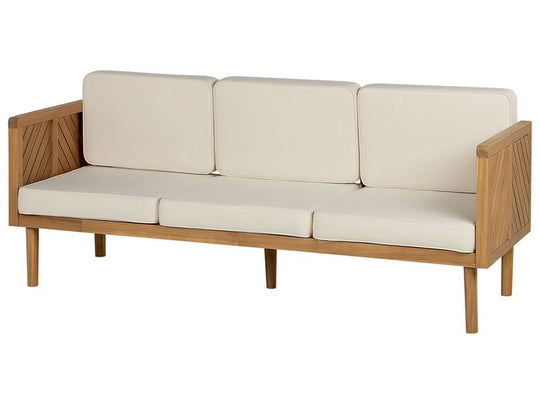 5 Seater Acacia Wood Garden Sofa Set Light Baratti