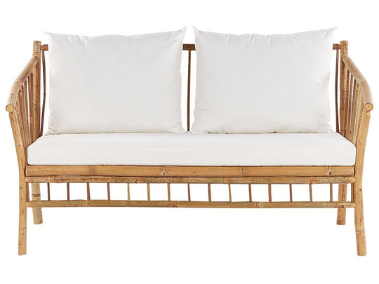 4 Seater Bamboo Wood Garden Sofa Set White Maggiore
