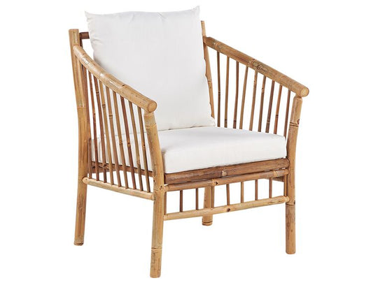4 Seater Bamboo Wood Garden Sofa Set White Maggiore