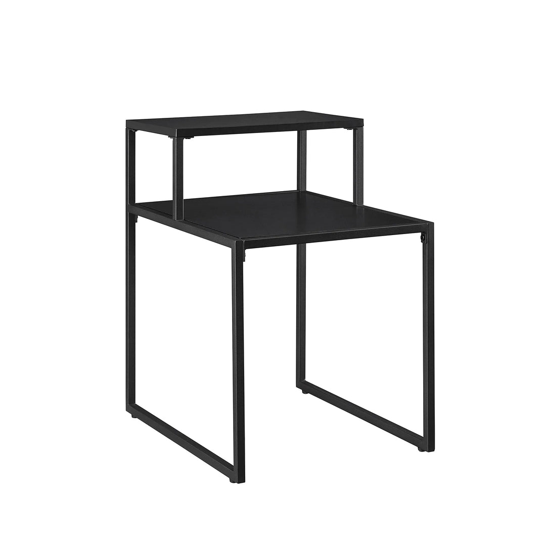 Two Tiered Side Table Black Drewey