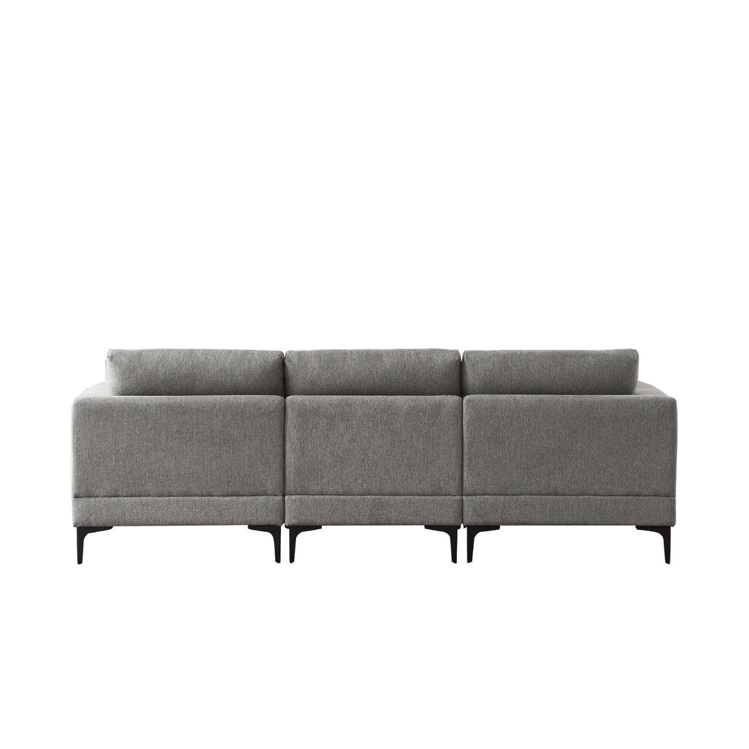 3 Seater Dark Grey Fabric Sofa Alzenia