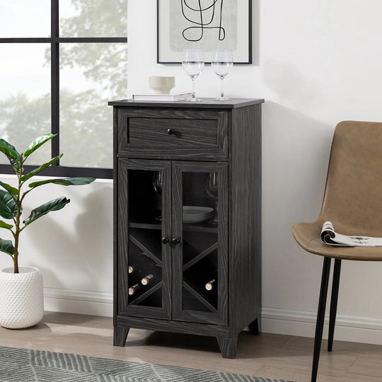 1  Drawer 2 Door Bar Storage Graphite Tymari