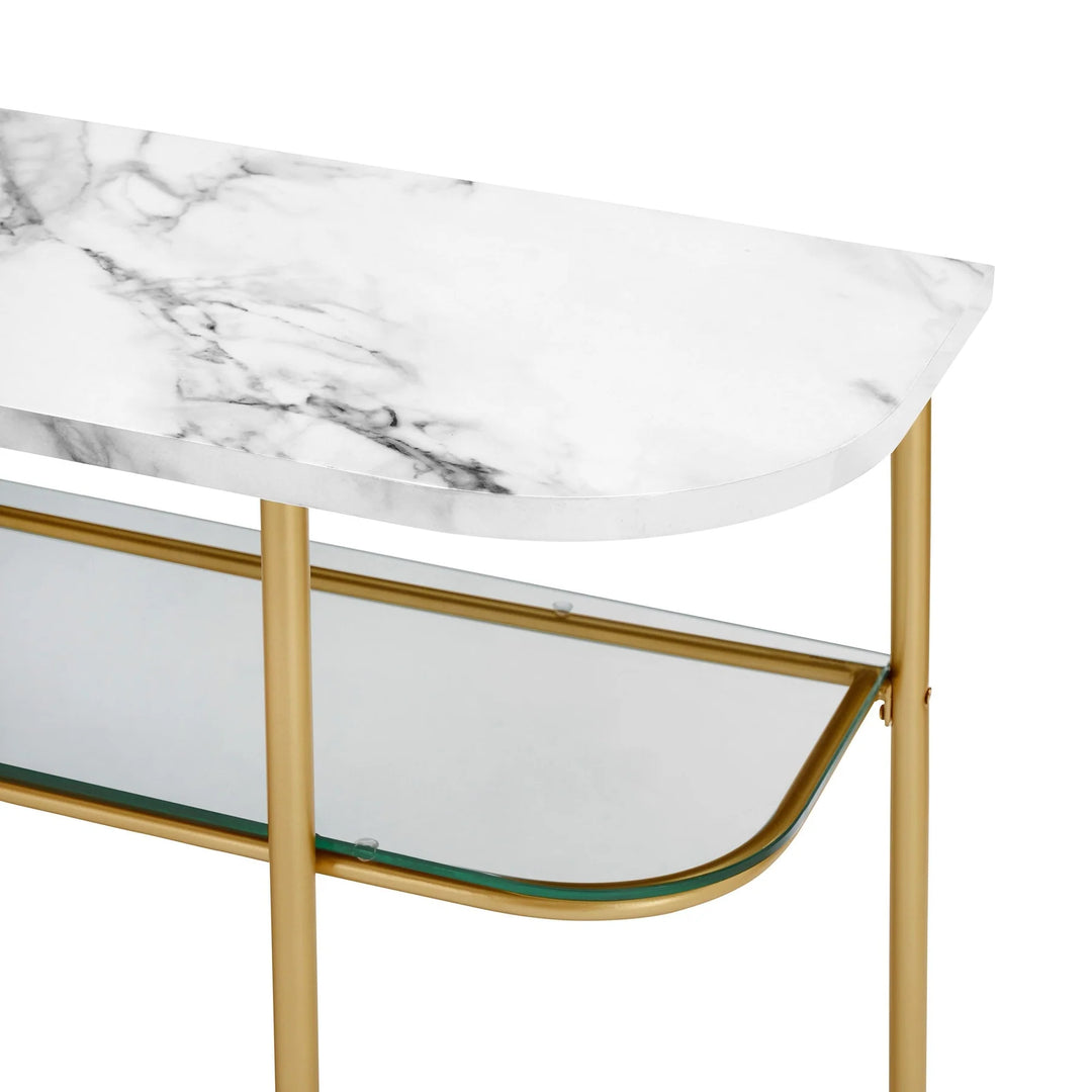 Curved Console Table Faux Marble Allanton