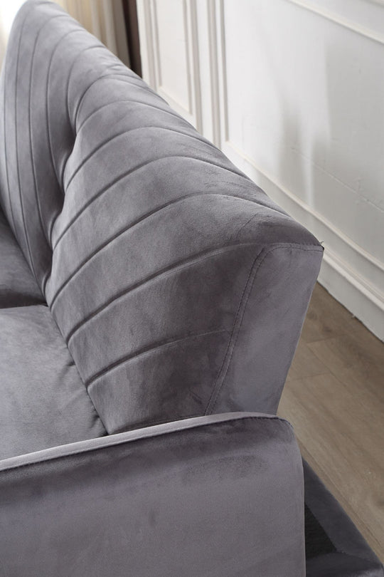 3 Seater Grey Velvet Sofa Bed Arvida