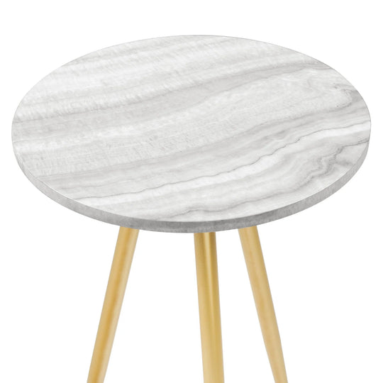 3 Leg Glam Side Table Grey Marble/Gold Silvijn