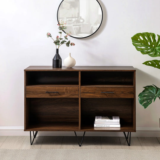 2 Drawer Console Table Dark Walnut Elivra