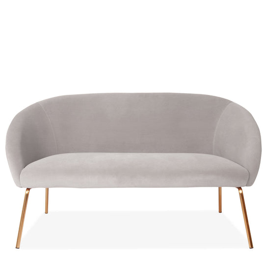 2 Seater Sofa with Gold Legs Grey Velvet Gerwalta