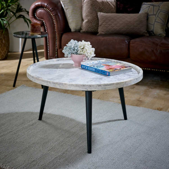 Marble Top And Metal Legs Coffee Table Opal